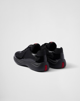 Prada America's Cup Biker Fabric Sneakers Black