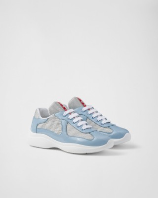 Prada America's Cup Biker Fabric Sneakers Light Blue