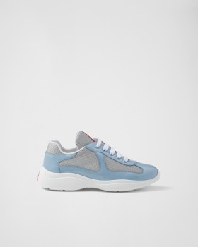 Prada America's Cup Biker Fabric Sneakers Light Blue