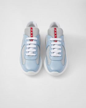 Prada America's Cup Biker Fabric Sneakers Light Blue