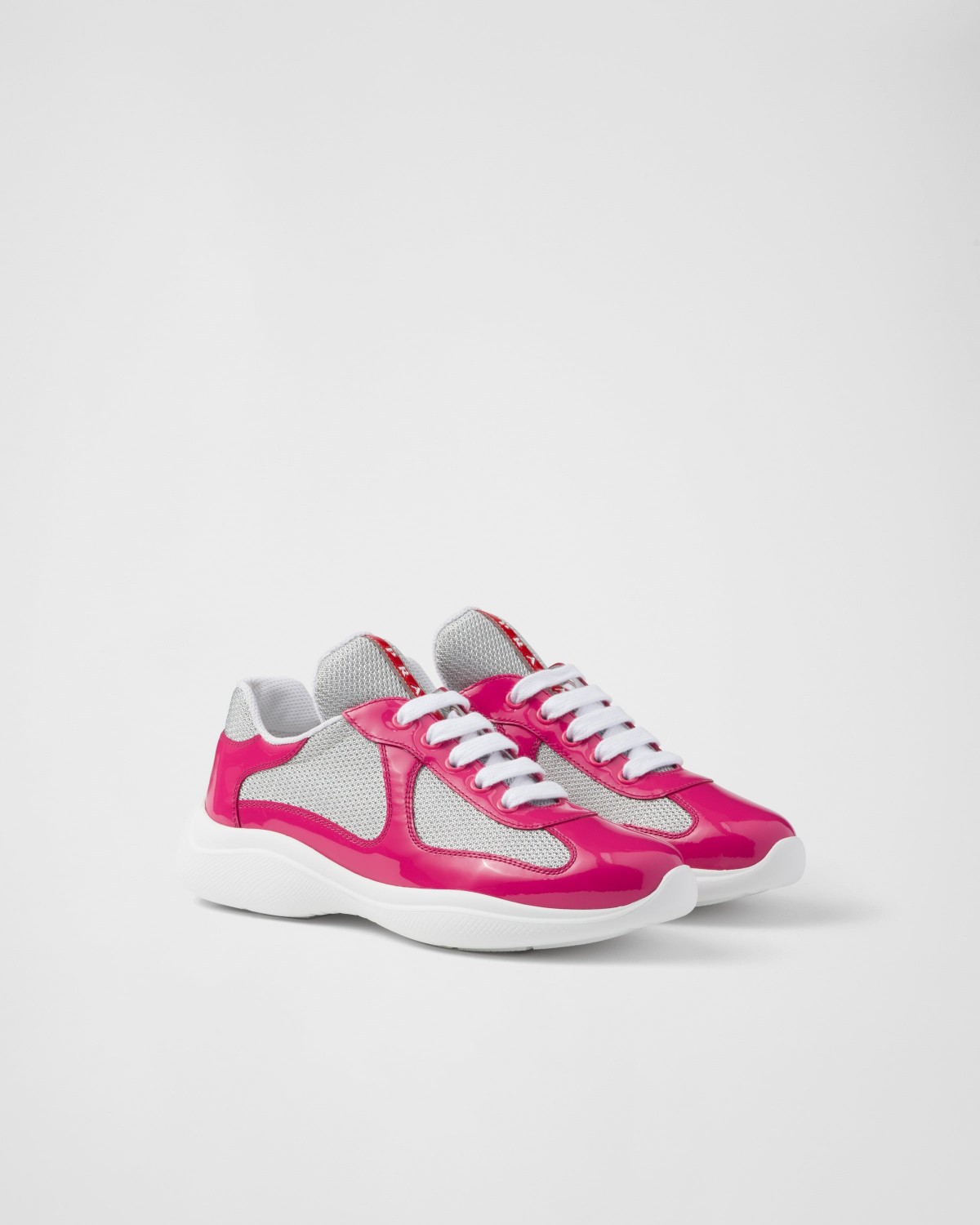 Prada America's Cup Biker Fabric Sneakers Peony Pink