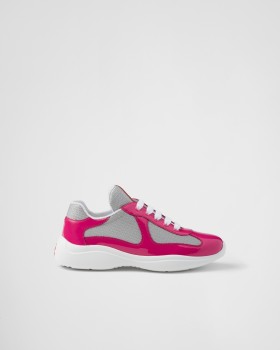Prada America's Cup Biker Fabric Sneakers Peony Pink