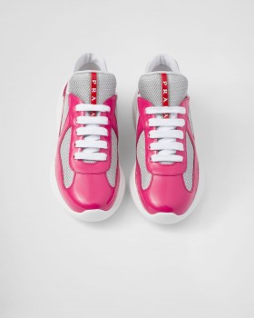 Prada America's Cup Biker Fabric Sneakers Peony Pink
