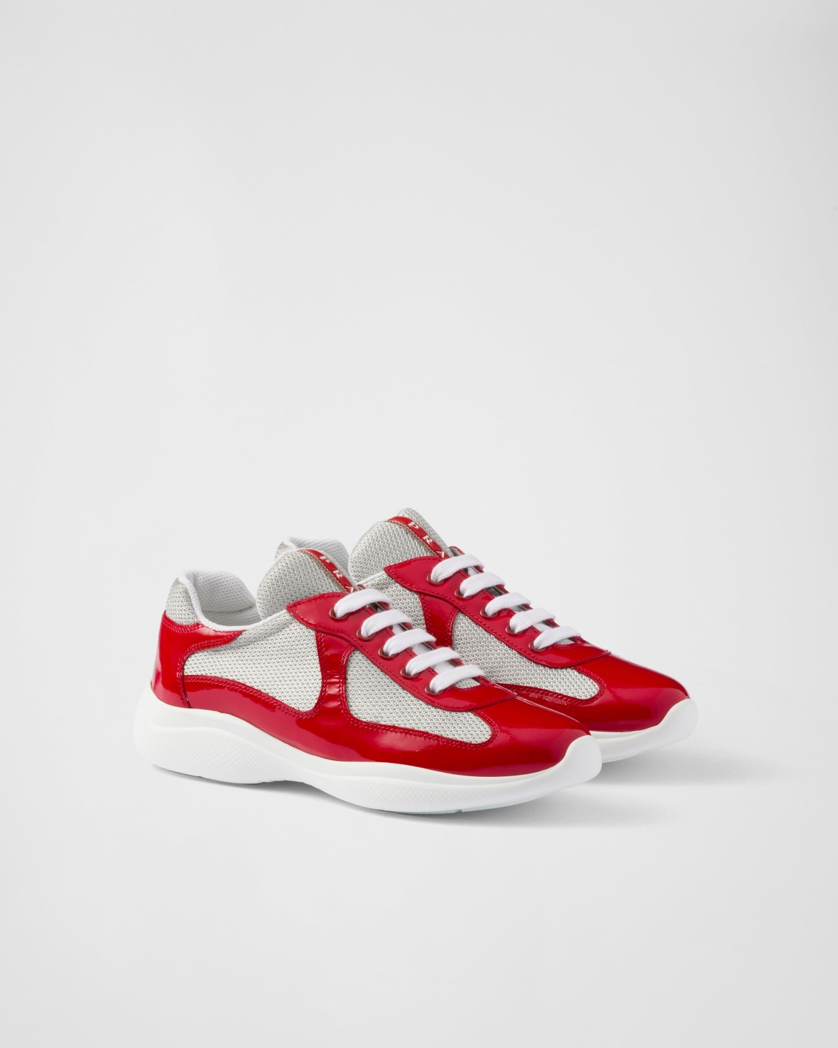 Prada America's Cup Biker Fabric Sneakers Red