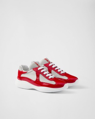 Prada America's Cup Biker Fabric Sneakers Red