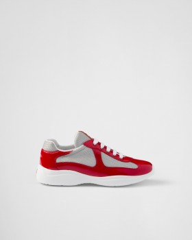 Prada America's Cup Biker Fabric Sneakers Red