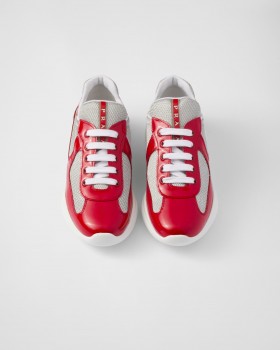 Prada America's Cup Biker Fabric Sneakers Red