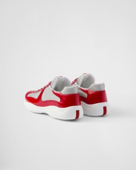 Prada America's Cup Biker Fabric Sneakers Red