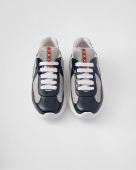 Prada America's Cup Biker Fabric Sneakers Royal Blue