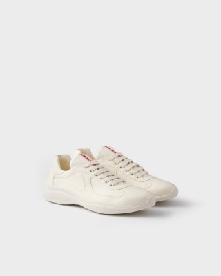 Prada America's Cup Nappa Leather Sneakers Ivory