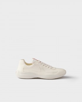 Prada America's Cup Nappa Leather Sneakers Ivory