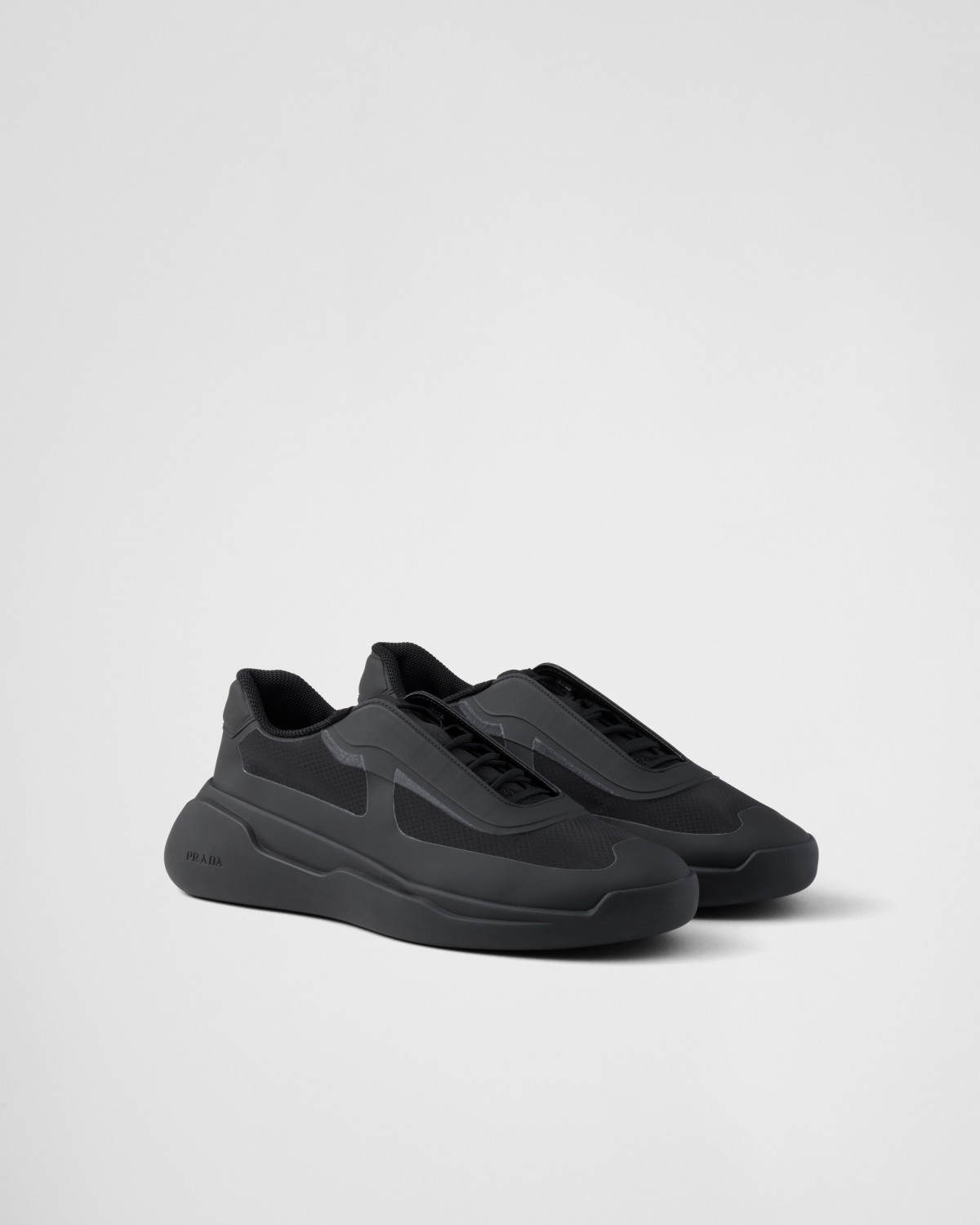 Prada America's Cup Re-nylon And Bike Fabric Sneakers Black