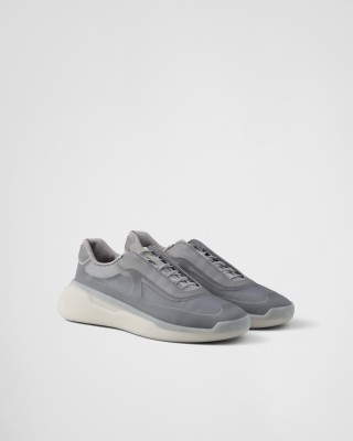 Prada America's Cup Re-nylon And Bike Fabric Sneakers Grey