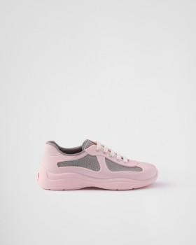 Prada America's Cup Soft Rubber And Bike Fabric Sneakers Alabaster Pink