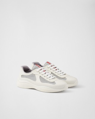 Prada America's Cup Soft Rubber And Bike Fabric Sneakers Cream