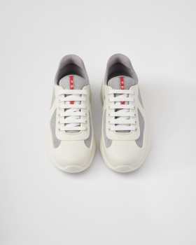 Prada America's Cup Soft Rubber And Bike Fabric Sneakers Cream