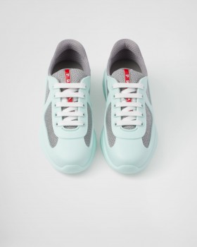 Prada America's Cup Soft Rubber And Bike Fabric Sneakers Glass