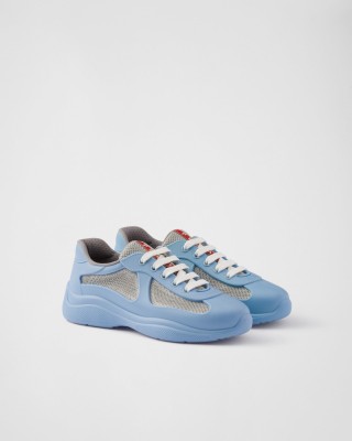 Prada America's Cup Soft Rubber And Bike Fabric Sneakers Light Blue
