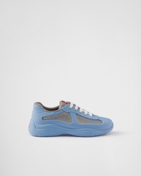 Prada America's Cup Soft Rubber And Bike Fabric Sneakers Light Blue