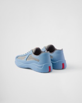 Prada America's Cup Soft Rubber And Bike Fabric Sneakers Light Blue