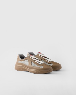 Prada America's Cup Soft Rubber And Bike Fabric Sneakers Mocha