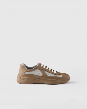 Prada America's Cup Soft Rubber And Bike Fabric Sneakers Mocha