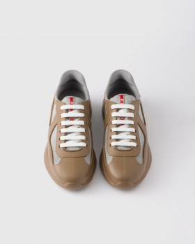 Prada America's Cup Soft Rubber And Bike Fabric Sneakers Mocha