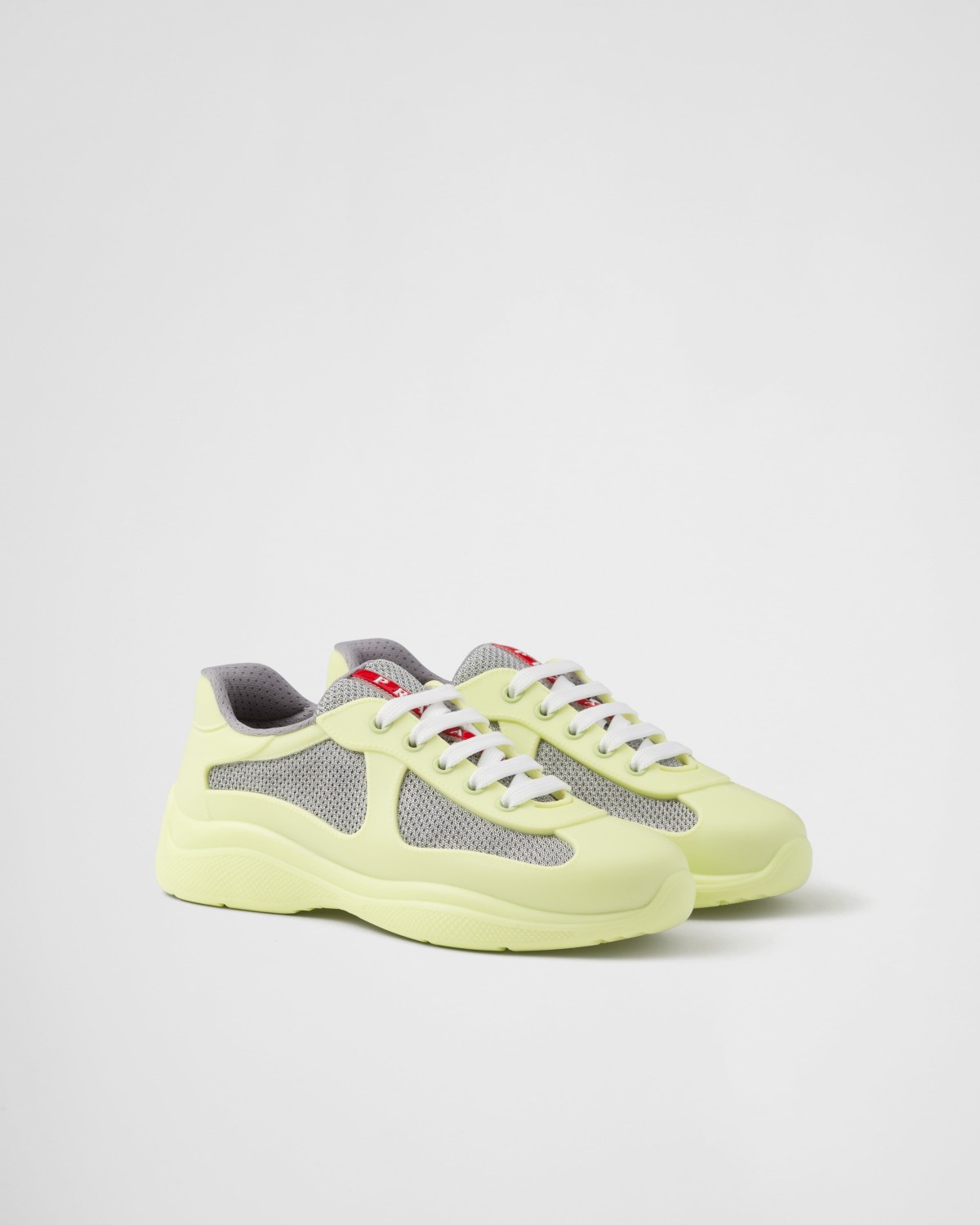 Prada America's Cup Soft Rubber And Bike Fabric Sneakers Pistachio Green