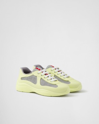 Prada America's Cup Soft Rubber And Bike Fabric Sneakers Pistachio Green