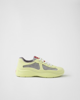 Prada America's Cup Soft Rubber And Bike Fabric Sneakers Pistachio Green