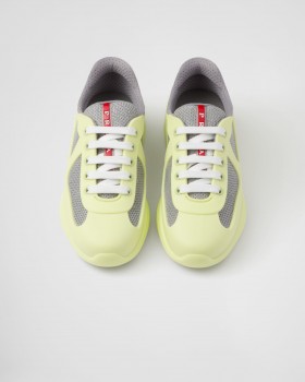 Prada America's Cup Soft Rubber And Bike Fabric Sneakers Pistachio Green