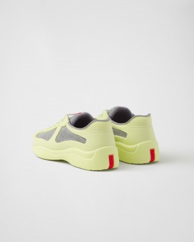 Prada America's Cup Soft Rubber And Bike Fabric Sneakers Pistachio Green