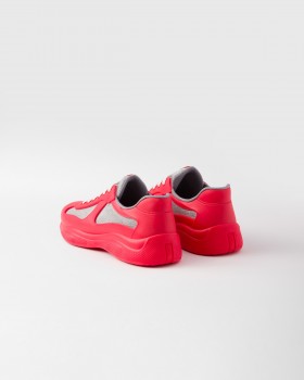 Prada America's Cup Soft Rubber And Bike Fabric Sneakers Red