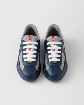 Prada America's Cup Soft Rubber And Bike Fabric Sneakers Royal Blue