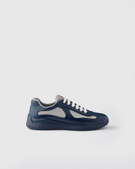Prada America's Cup Soft Rubber And Bike Fabric Sneakers Royal Blue