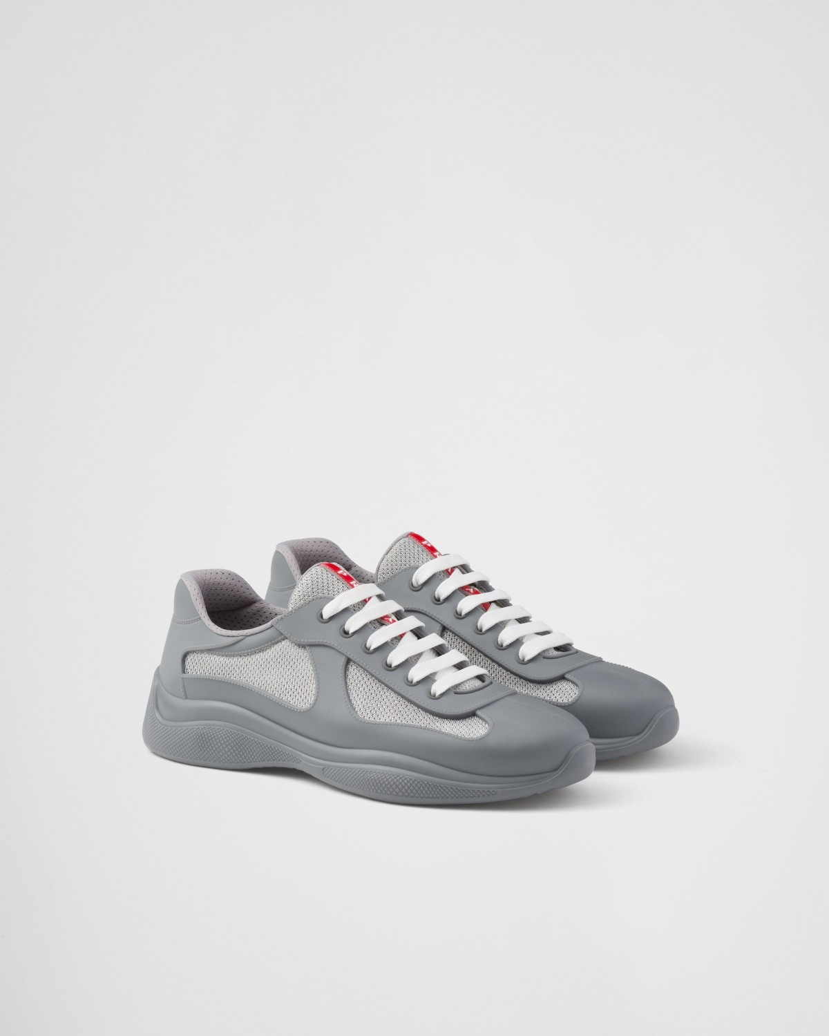 Prada America's Cup Soft Rubber And Bike Fabric Sneakers Steel Gray