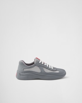 Prada America's Cup Soft Rubber And Bike Fabric Sneakers Steel Gray
