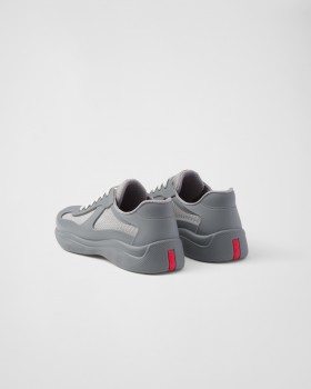 Prada America's Cup Soft Rubber And Bike Fabric Sneakers Steel Gray