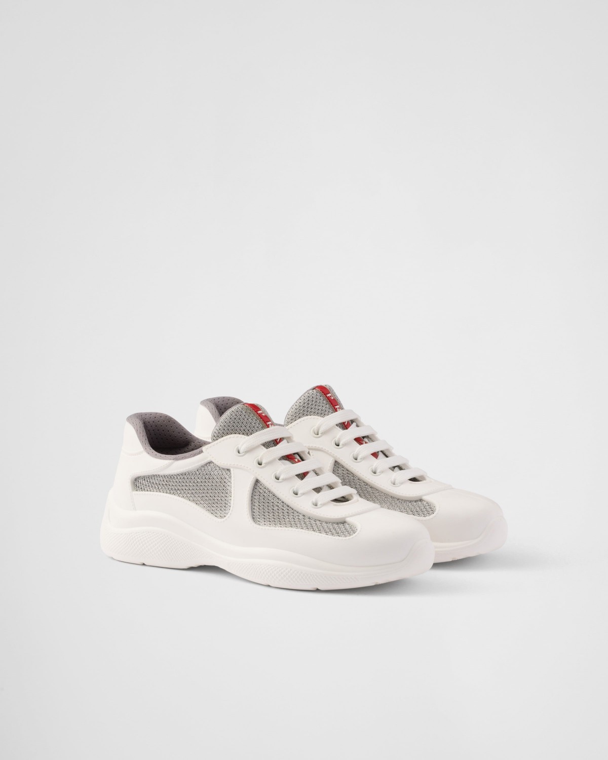 Prada America's Cup Soft Rubber And Bike Fabric Sneakers White