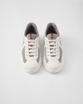 Prada America's Cup Soft Rubber And Bike Fabric Sneakers White