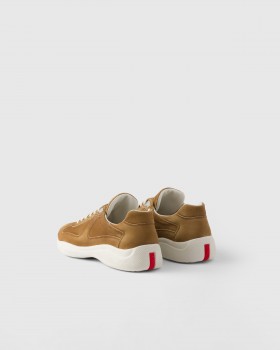 Prada America's Cup Suede Sneakers Cinnamon