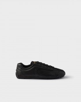 Prada Antiqued Nappa Leather Sneakers Black