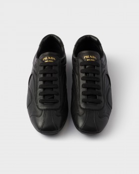 Prada Antiqued Nappa Leather Sneakers Black