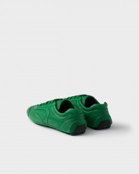 Prada Antiqued Nappa Leather Sneakers Green