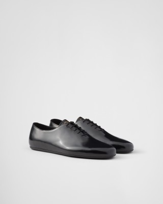 Prada Brushed Leather Lace-ups Black