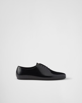 Prada Brushed Leather Lace-ups Black