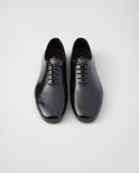 Prada Brushed Leather Lace-ups Black