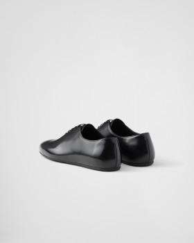 Prada Brushed Leather Lace-ups Black
