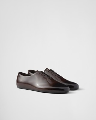 Prada Brushed Leather Lace-ups Sienna