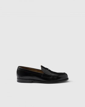 Prada Brushed Leather Loafers Black